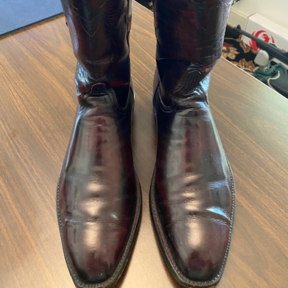 Lucchese Cowboy Boots 10 1/2 D Burgundy
